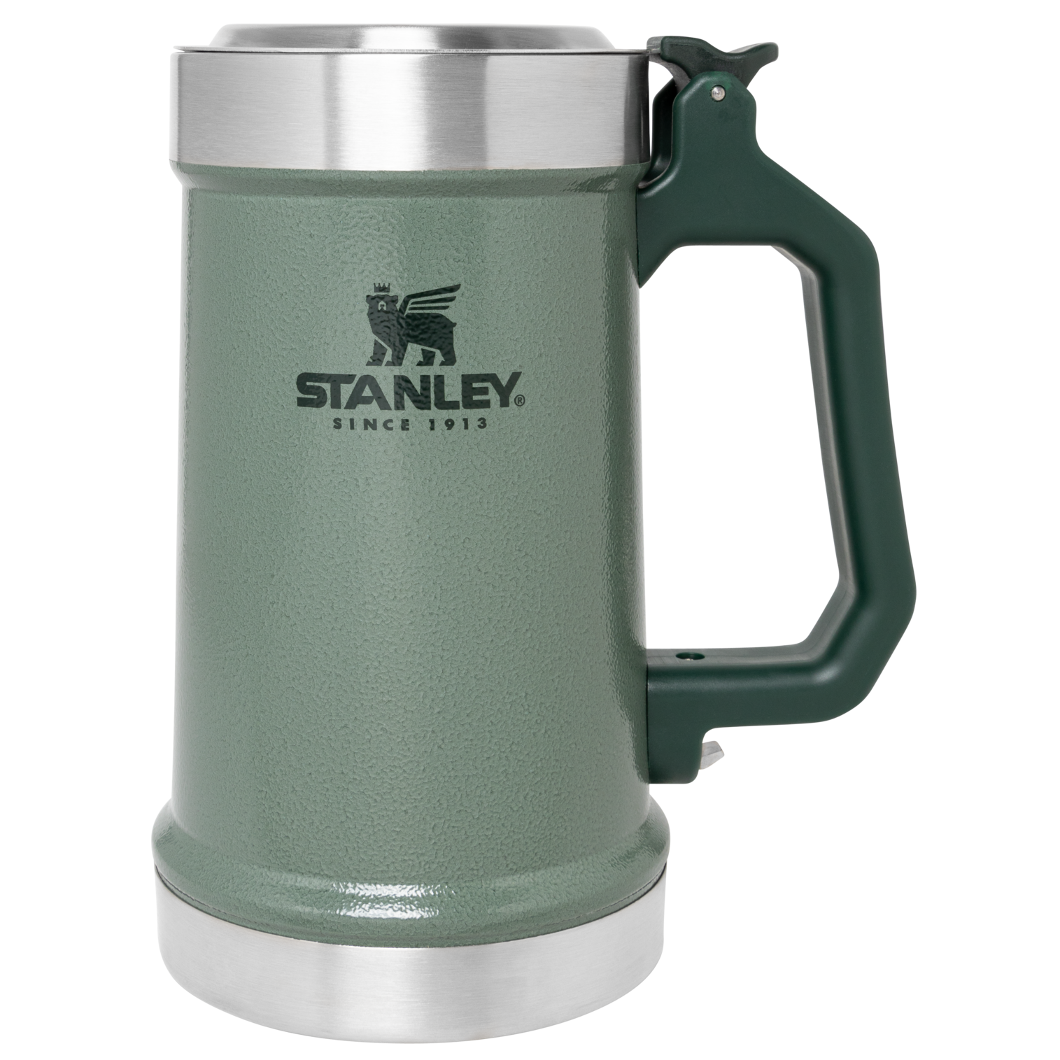 Heavy duty handle Classic Bottle Opener Beer Stein 24OZ in Hammertone Green