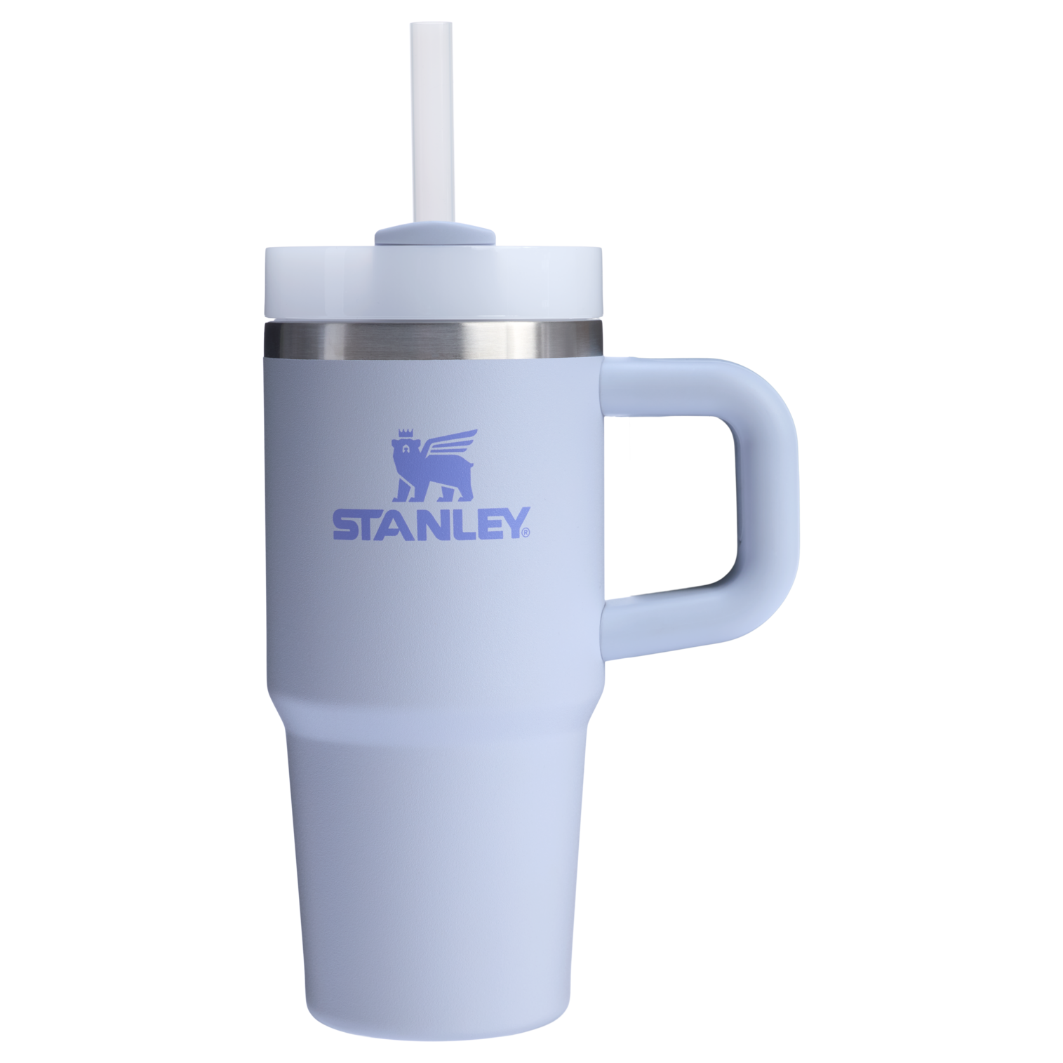 Stanley 14 OZ Quencher FlowState Stainless Steel Tumbler In Dew Drop Purple with Straw And Handle