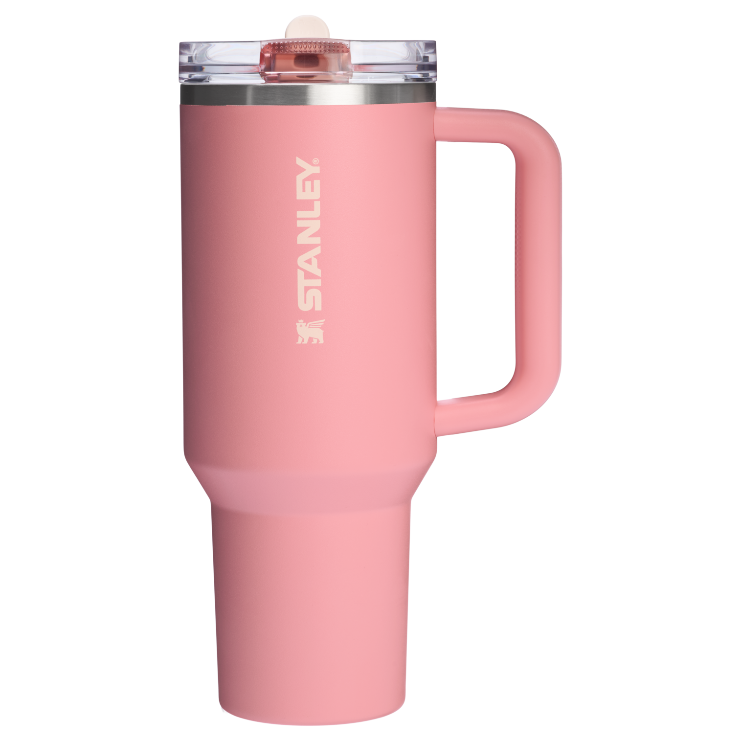 Stanley 40 OZ IceFlow Flip Straw Stainless Steel Tumbler In Pink Mesa