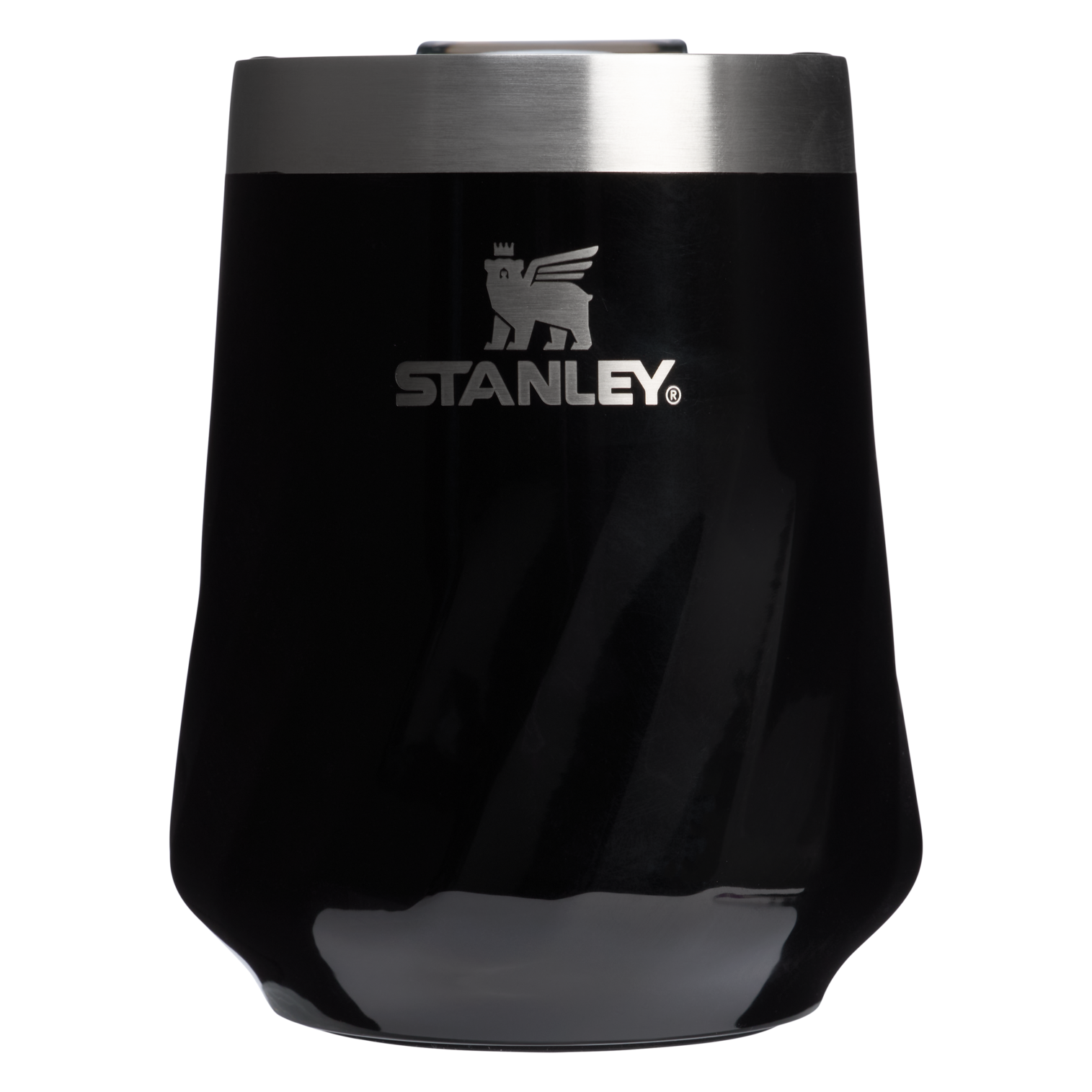 Stanley 11 oz Swirl Wine Stainless Steel Tumbler In Black Gloss