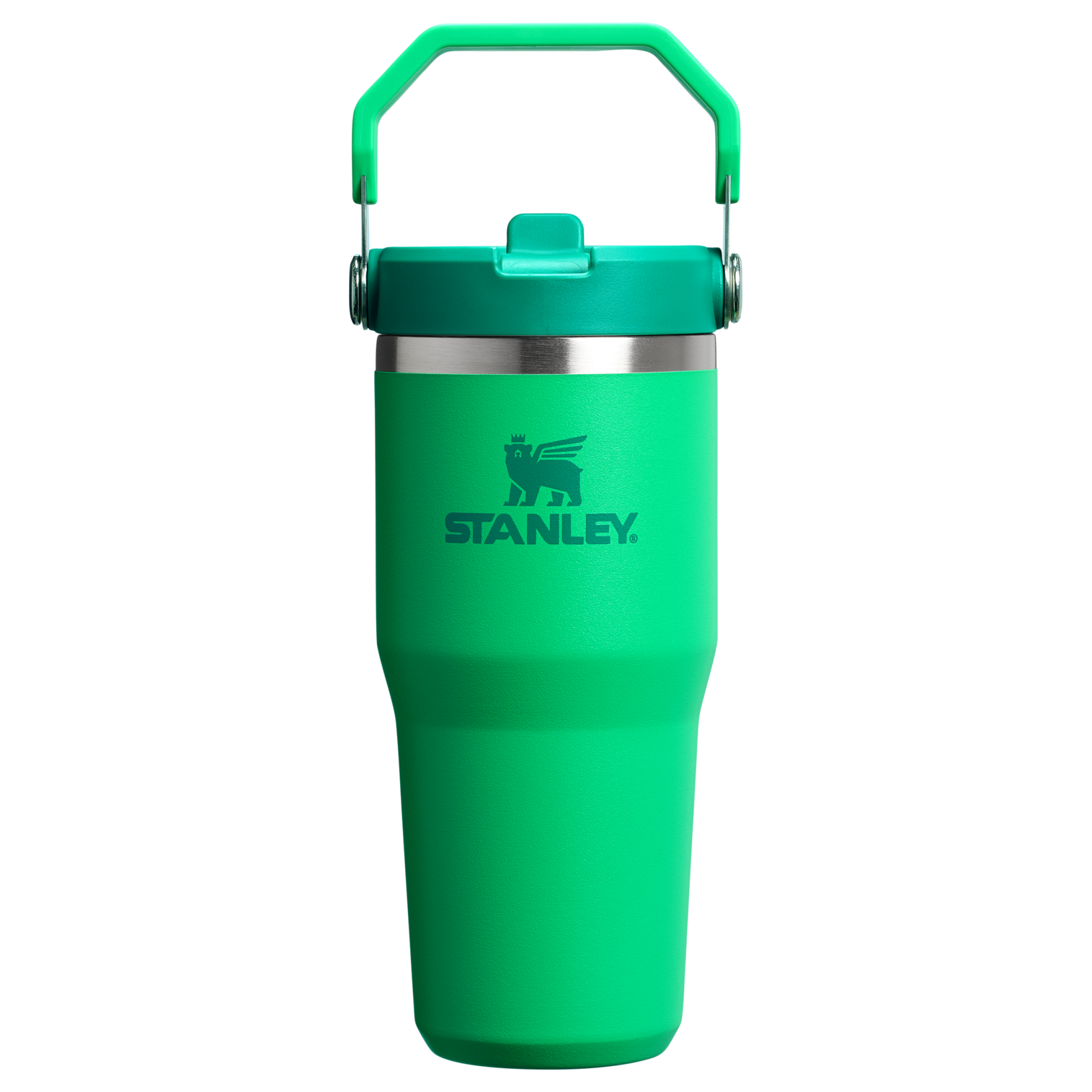Stanley 14 OZ Ice Flow Flip Straw Insulated Tumbler In Meadow Green